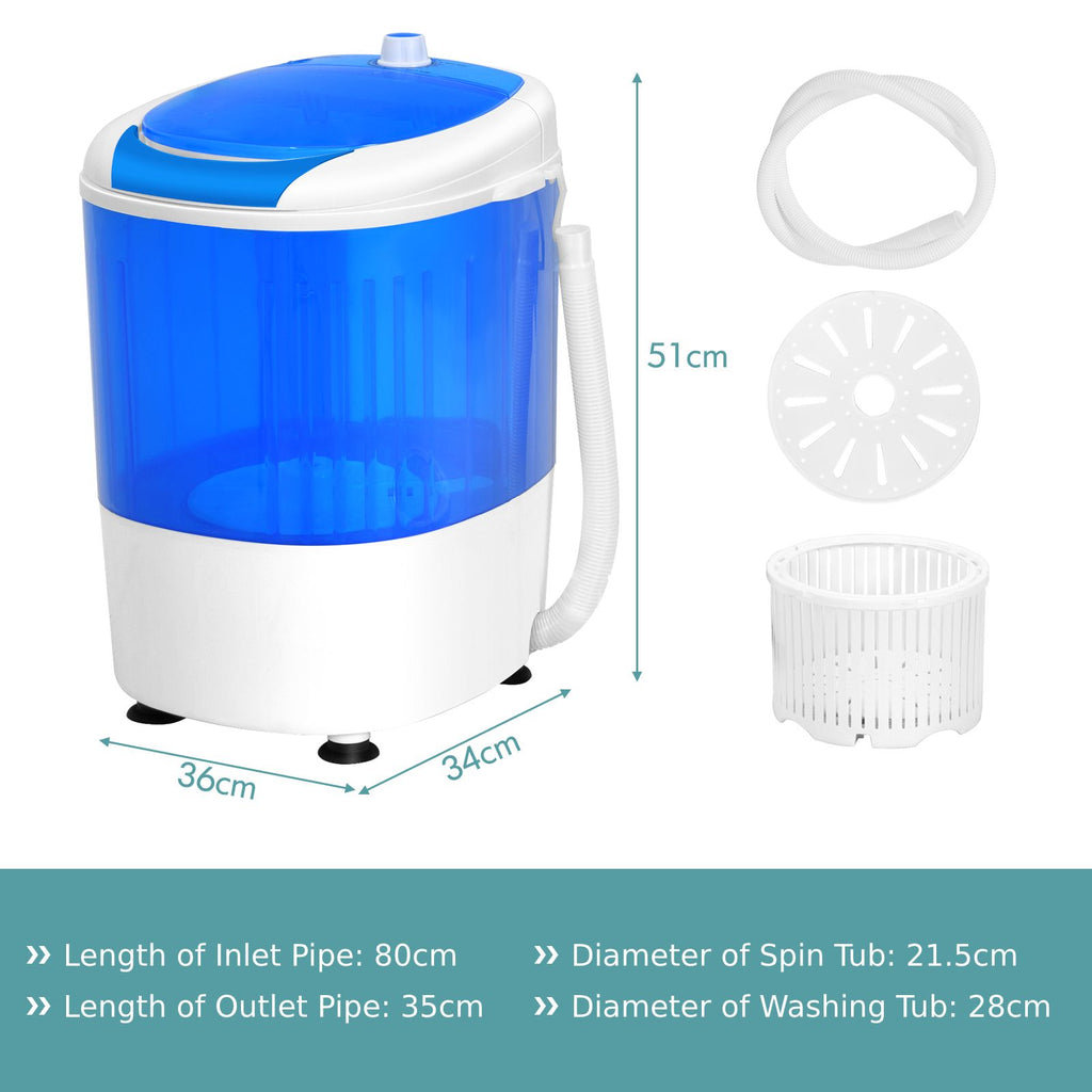 2-in-1 Mini Washer & Spin Dryer – Portable Semi-Auto Laundry for Flats, RVs, Dorms