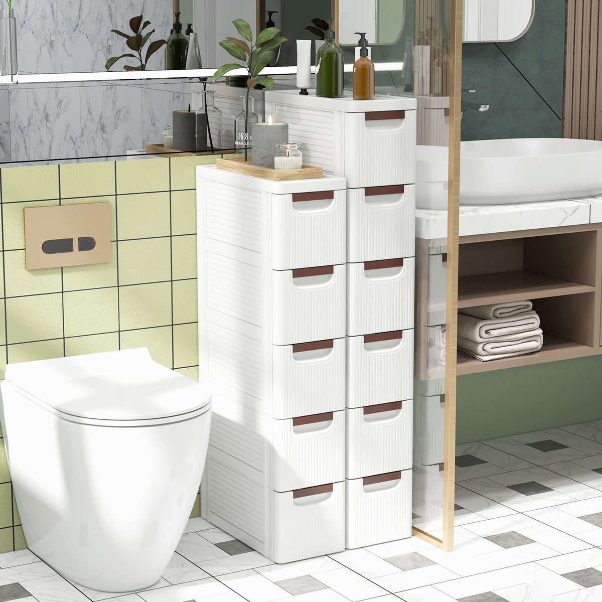 3/4/5-Drawer Narrow Storage Cabinet for Small Space
