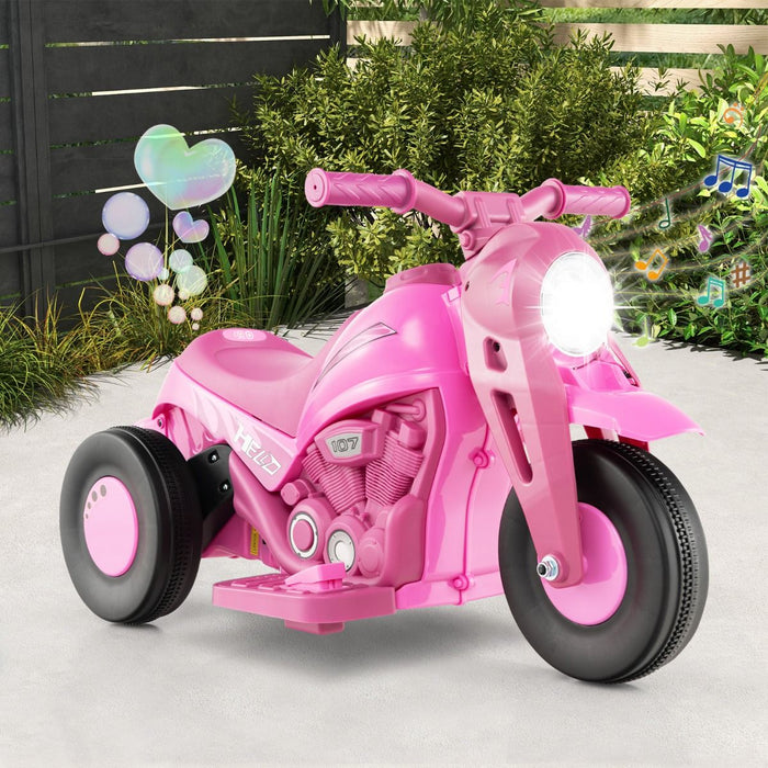 6V Kids Electric Motorcycle – Bubble Maker, Music & LED Headlights