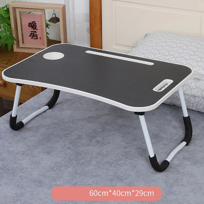 Folding Laptop Desk – Portable Bed & Sofa Lap Table with Tablet Slot, Cup Holder & Foldable Legs