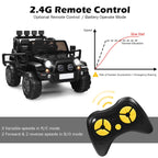 SEDOL 2-Seater 12V Electric Kids Ride-On Truck with Dual Storage Compartments Parental Remote Control High-Capacity 7Ah Battery and All-Terrain Spring Suspension – 50kg Limit