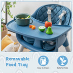 SEDOL 5-in-1 Convertible Baby High Chair & Independent Play Table Set with 5-Point Safety Harness 2-Position Removable Tray and Waterproof Easy-Clean Cushion