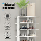 Extra Wide Wooden Vertical Shoe Rack with 7 Shelves