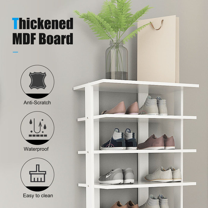 Extra Wide Wooden Vertical Shoe Rack with 7 Shelves