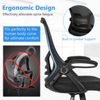 Mesh Drafting Chair with Flip-Up Armrests and Mid-Back Padded