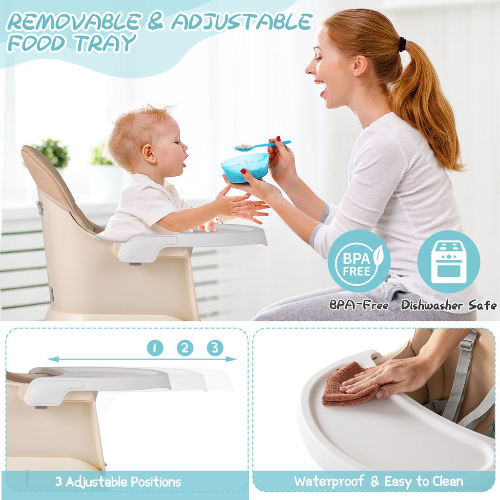 SEDOL 6-in-1 Ultimate Baby-to-Toddler High Chair & Activity Station with Building Block Tabletop Parental Booster Seat and Waterproof PU Leather Cushion – 25kg Capacity