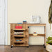 Folding Sewing Table with Storage Shelves and Lockable Casters
