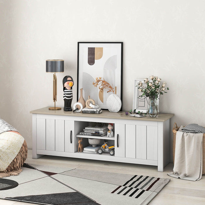 TV Stand with 2 Doors and Storage Shelves for Tvs up to 65 Inches