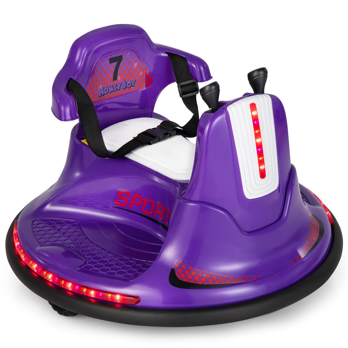 SEDOL 12V High-Performance Kids Bumper Car with 360° Zero-Turn Dual Joysticks Parental Remote Control LED Surround Lighting and Integrated USB/Story Hub