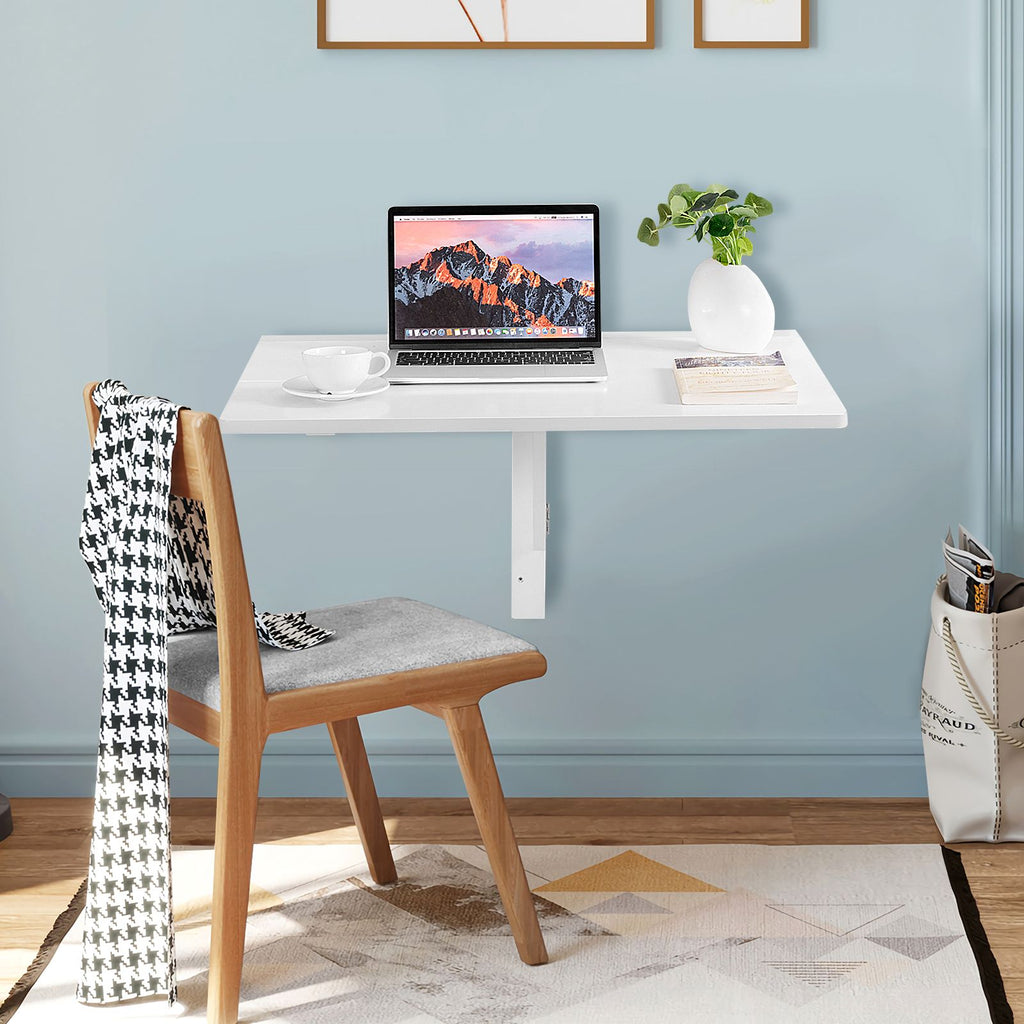 80 X 60 Cm Wall Mounted Folding Table Drop-Leaf Floating Writing Desk