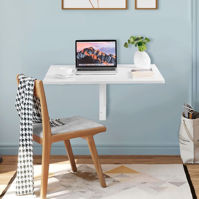 80 X 60 Cm Wall Mounted Folding Table Drop-Leaf Floating Writing Desk