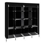 67" Portable Clothes Wardrobe – 12-Shelf Fabric Closet Organiser (Black)