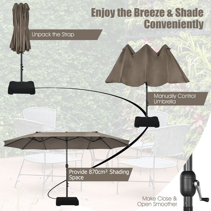 4.5m Double-Sided Outdoor Garden Parasol