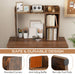 Wooden Desk Bookshelf with 4 Shelves and Open Back Compartment