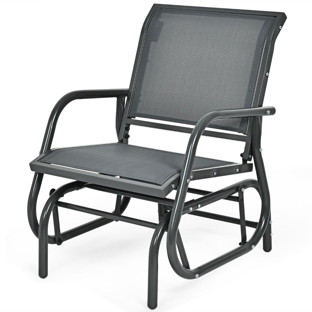 Glider Rocking Chair – Outdoor Swing Seat with Steel Frame & Breathable Fabric