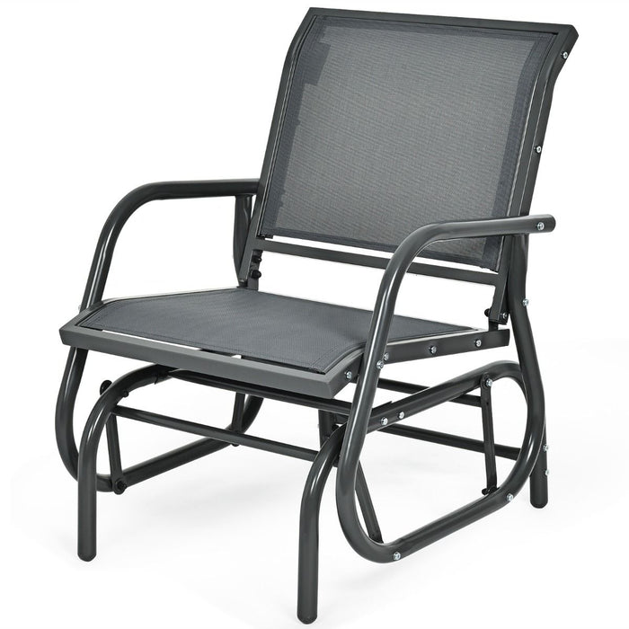 Glider Rocking Chair – Outdoor Swing Seat with Steel Frame & Breathable Fabric
