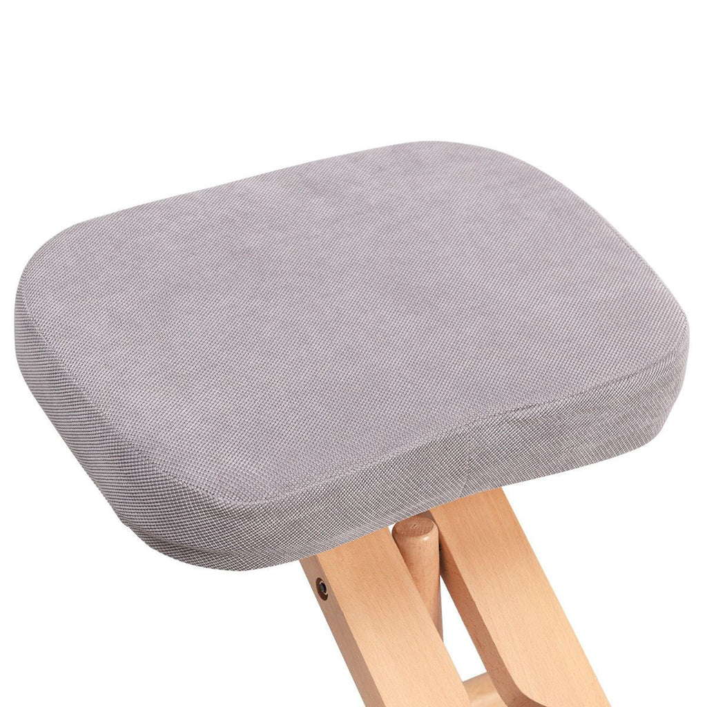 Wood Posture Stool with Angle and Height Adjustable for Gaming Computer Work