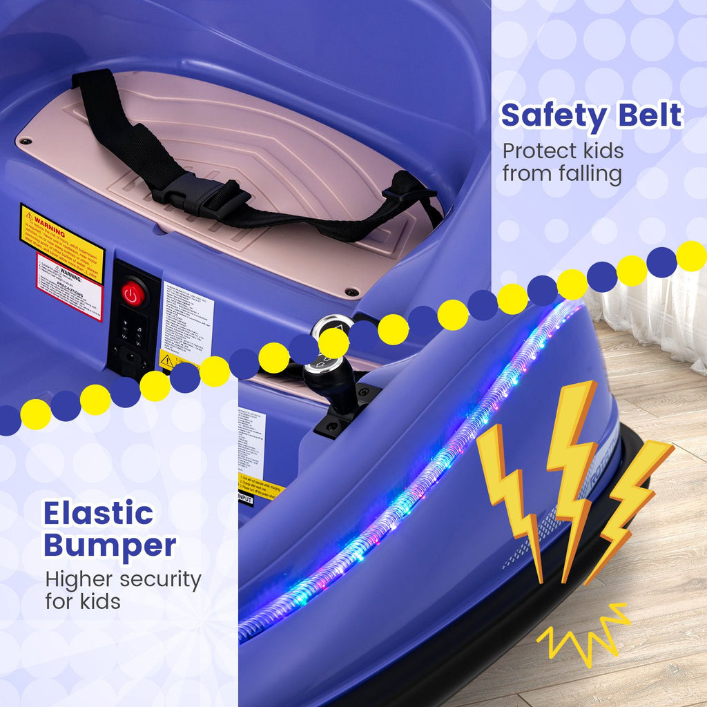 SEDOL 12V High-Performance Kids Bumper Car with 360° Zero-Turn Dual Joysticks 30m Parental Remote Override and Shock-Absorbing Elastic Bumper