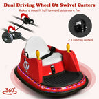 SEDOL Kids 6V Electric Bumper Car for Toddlers 360° Zero-Turn Waltz Car with Parental Remote Control Wall-Safe Rubber Bumper and Flashing LED Light Show
