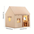 SEDOL Kids Play Tent Indoor Playhouse with LED Star Lights Large Folding Princess Castle Reading Nook and Secret Hideaway for Boys & Girls Beige