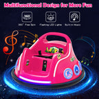 SEDOL 12V High-Performance Kids Bumper Car with 360° Rotation Parental Remote Control Wireless Bluetooth Audio and LED Light Show – 30kg Capacity