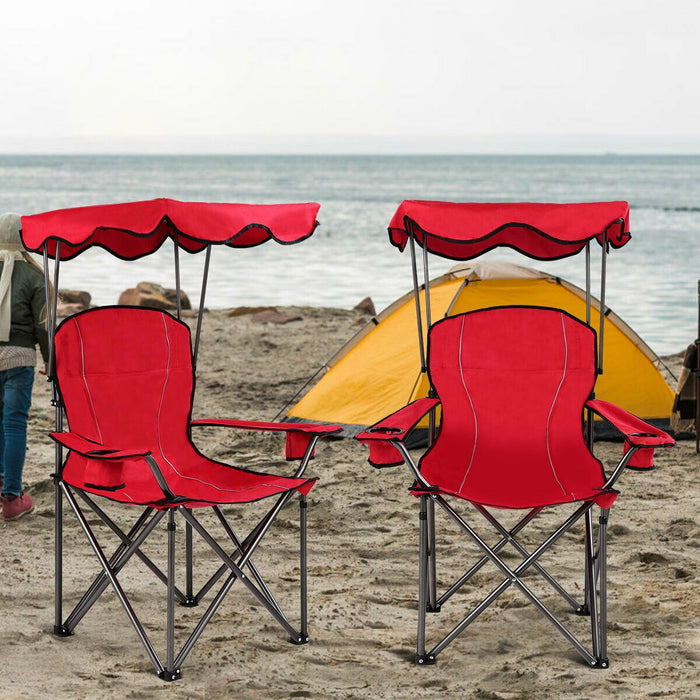 Folding Camping Chair with Shade Canopy