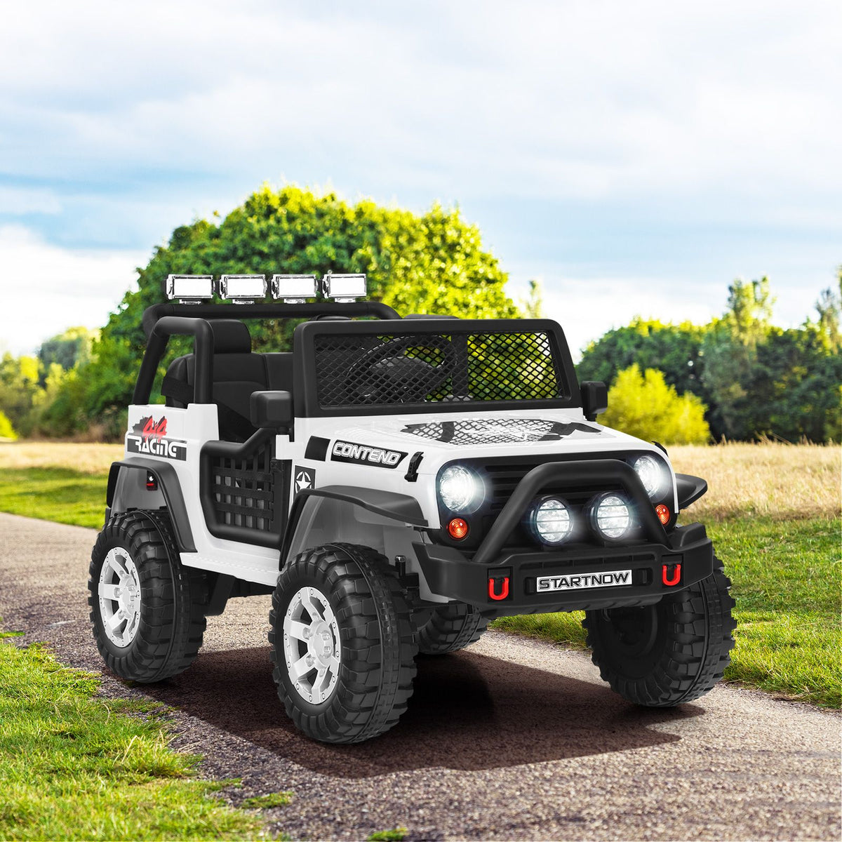 SEDOL 2-Seater Kids Ride-On Truck 12V Battery Powered Electric Car with Parental Remote Control Spring Suspension Rocking Mode and Bluetooth/USB Audio – 50kg Capacity