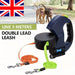 SEDOL 360° Dual Retractable Dog Leash – 3M Swivel Anti-Tangle Extendable Lead with LED Light & Lock for Walking 2 Dogs, Heavy Duty Double Pet Leash