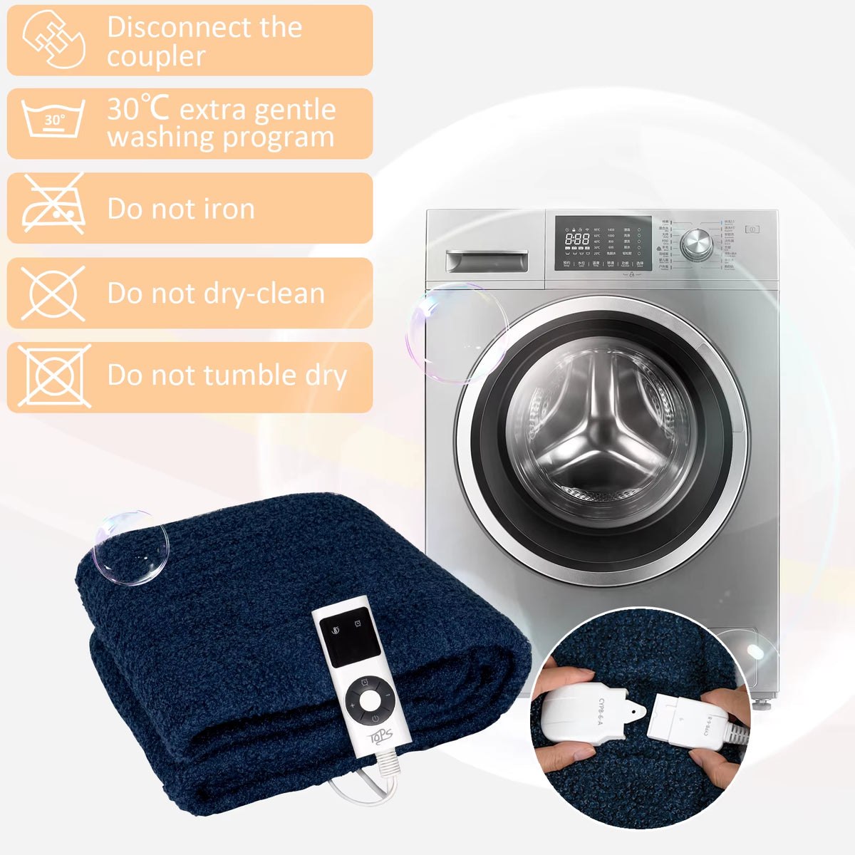 SEDOL Electric Heated Throw Blanket – Sherpa Fleece Warm Overblanket with 20–48°C Heat Settings, Auto-Off Timer, Washable & Overheat Protection