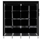 67" Portable Clothes Wardrobe – 12-Shelf Fabric Closet Organiser (Black)