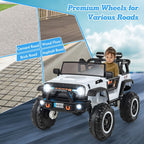 SEDOL 2-Seater 24V Kids Ride-On Truck with 4-Motor 4WD System Parental Remote Control 3-Point Safety Harness and Bonus Digging Shovel – 50kg Capacity