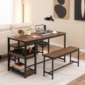 3 Pieces Kitchen Dining Set with Storage Rack