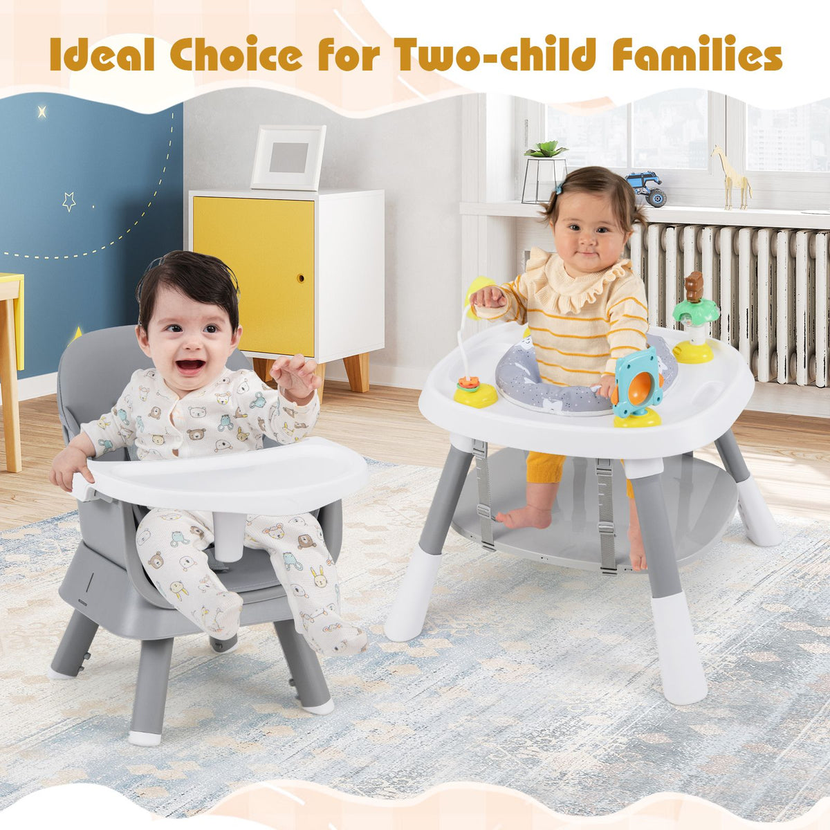 SEDOL 16-in-1 "Ultimate Explorer" High Chair & Activity Center — Convertible Sensory Station, Building Block Table, Booster Seat, and High Stool with 360° Rotating Seat – 6-36 Months