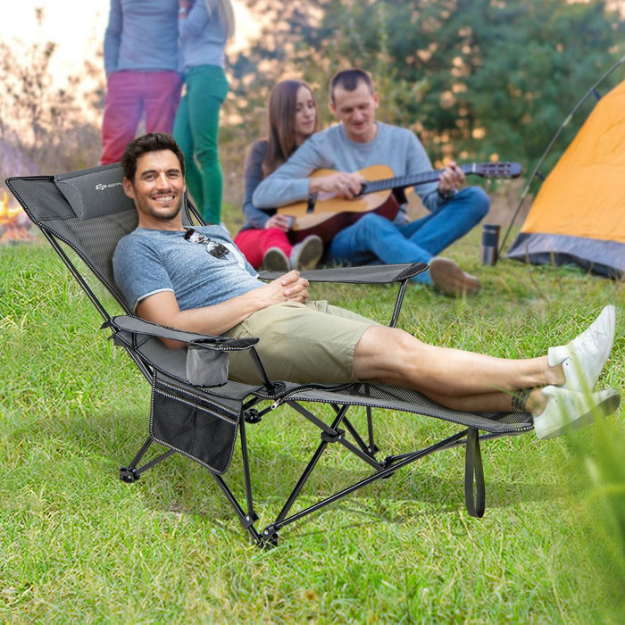 Camping Lounge Chair with Detachable Footrest