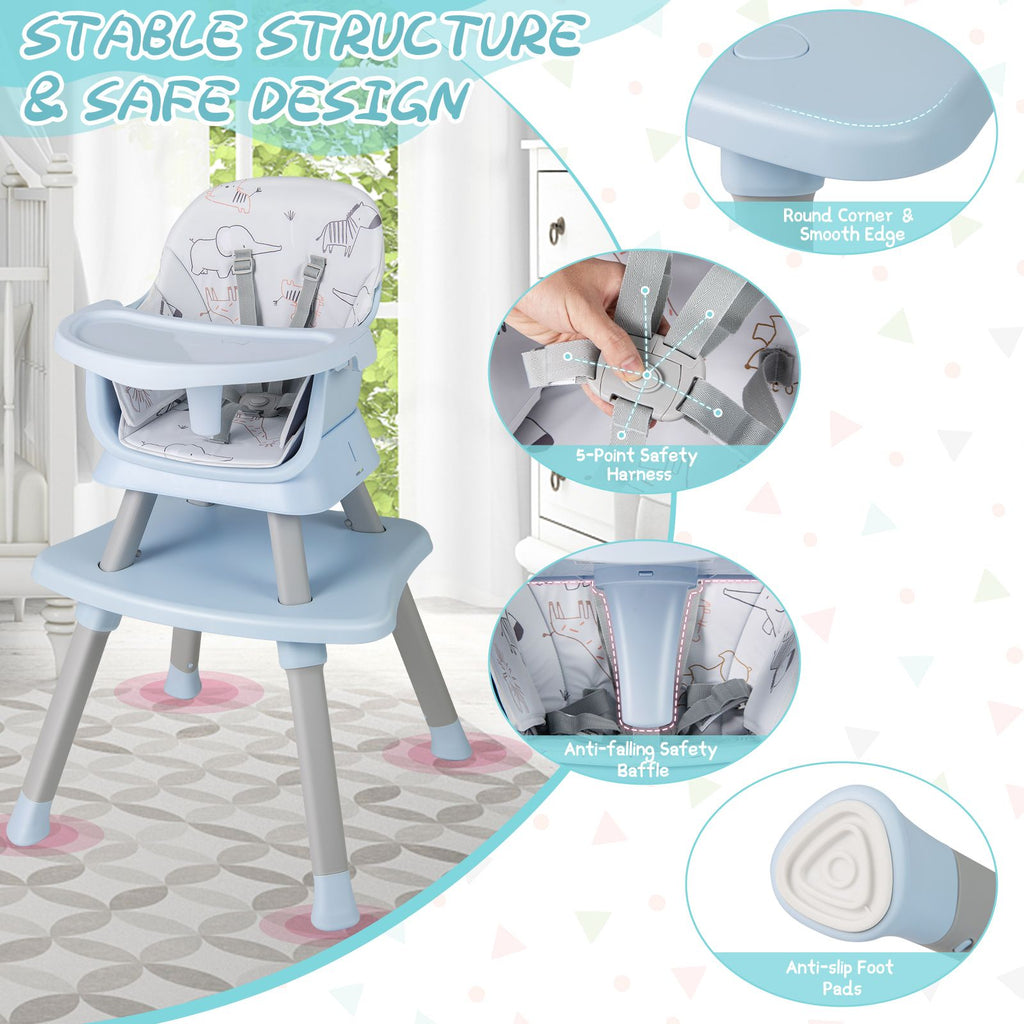SEDOL 6-in-1 Ultimate Baby-to-Toddler High Chair & Activity Station with Building Block Tabletop Parental Booster Seat and Waterproof PU Leather Cushion – 25kg Capacity