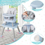 SEDOL 6-in-1 Ultimate Baby-to-Toddler High Chair & Activity Station with Building Block Tabletop Parental Booster Seat and Waterproof PU Leather Cushion – 25kg Capacity