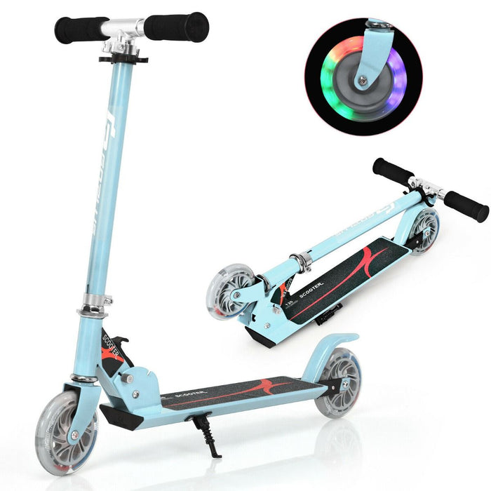Aluminium Folding Stunt Scooter with LED Wheels – Kids T-Bar Kick Scooter