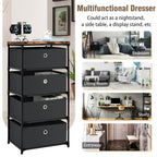 4-Tier Fabric Dresser with Drawers and Metal Frame