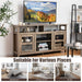 Living Room Console Table for Tvs with Wooden Fireplace and 2 Cabinets