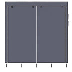 67" Portable Clothes Wardrobe – 12-Shelf Fabric Closet Organiser (Grey)