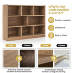 3-Tier Wooden Cube Bookcase with 8 Compartments