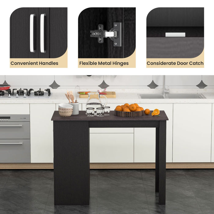 Counter Height Table with Storage Rectangular Pub Dining Table
