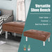 Leather Tufted Upholstered Ottoman Bench for Living Room Entryway
