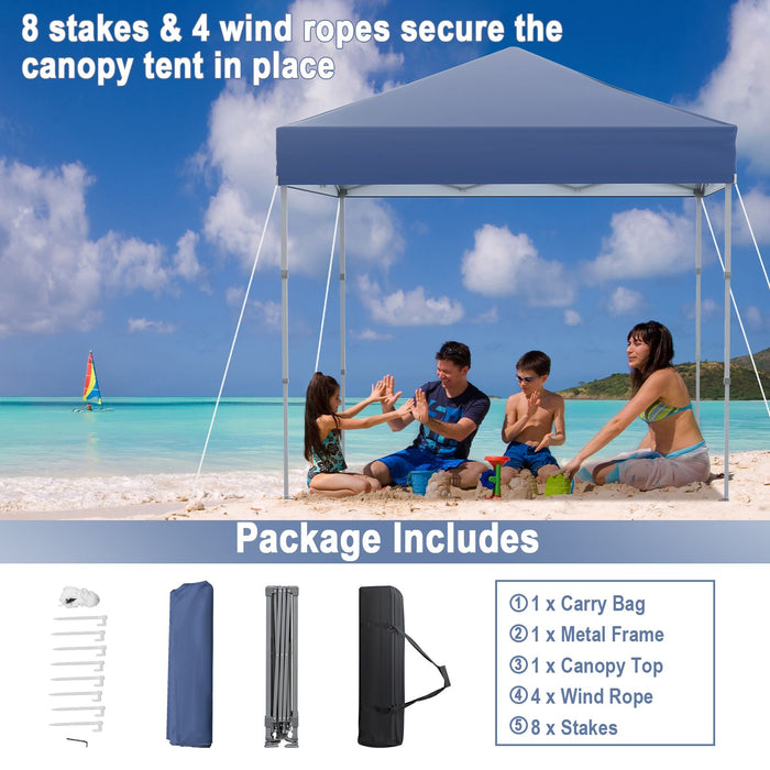 2x2m Pop-Up Canopy Tent with Adjustable Height