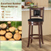 65/74 Cm Swivel Bar Stool Set of 2 with Curved Backrest