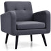 Mid-Century Modern Upholstered Accent Chair with Rubber Wood Legs