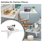 80 X 60 Cm Wall Mounted Folding Table Drop-Leaf Floating Writing Desk