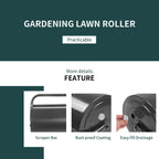 63 L Heavy-Duty Lawn Roller – Steel Garden Grass Roller with U‑Handle & Drain Plug