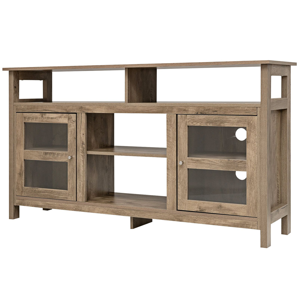 Living Room Console Table for Tvs with Wooden Fireplace and 2 Cabinets