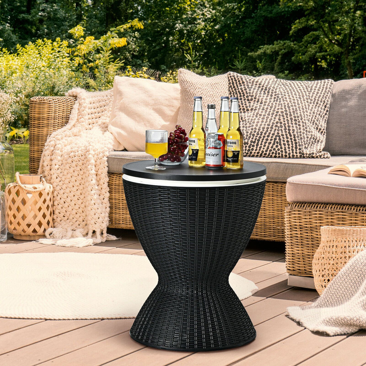 30L Patio Ice Cooler Table – Outdoor Drinks Storage